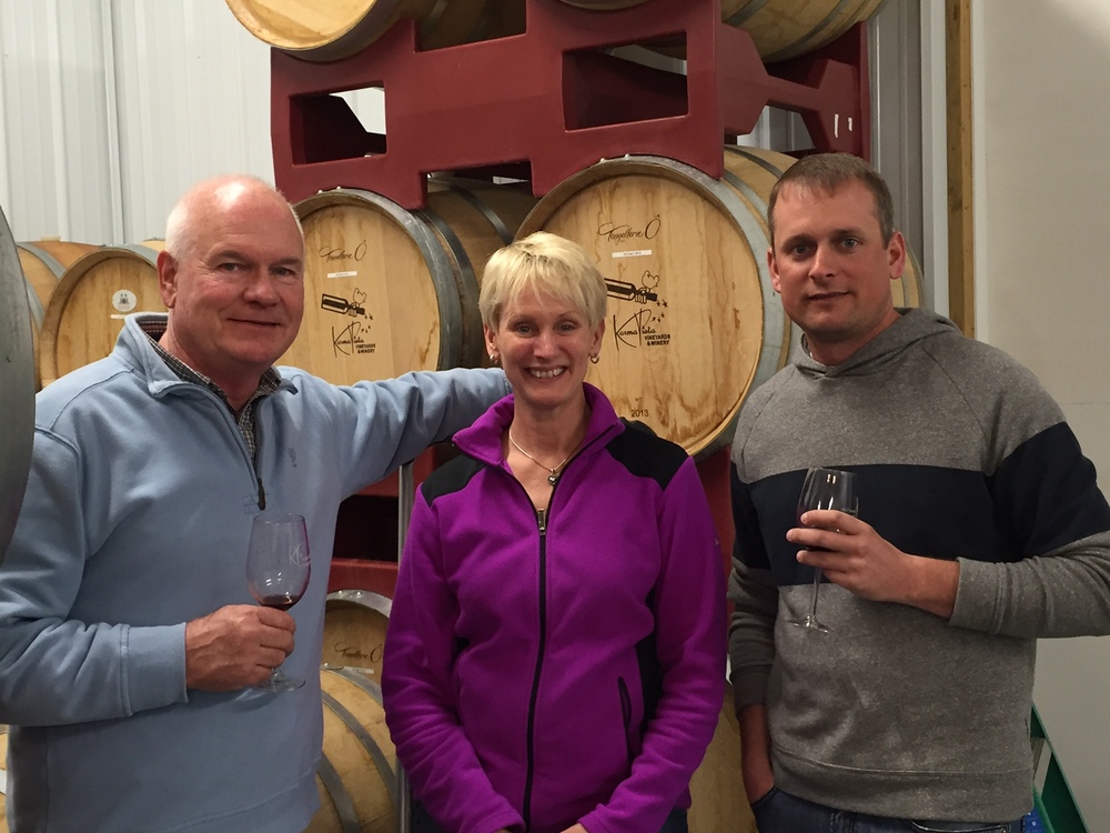 winemaking requires constant vigilance...work, work, work for Sue and I and our son Keith&nbsp;